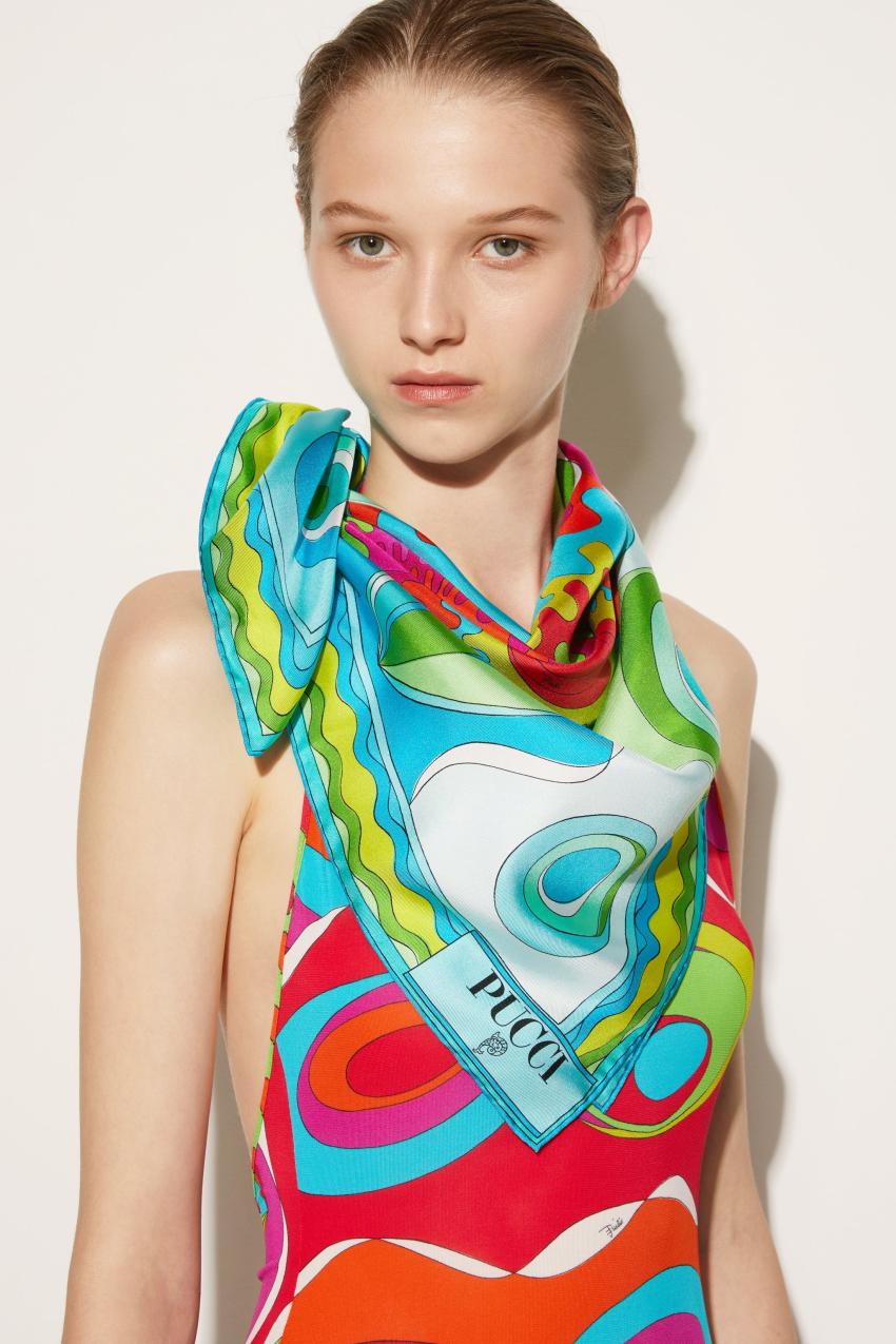 PUCCI Bersaglio-Print Large Silk-Twill Carré | Women Silks