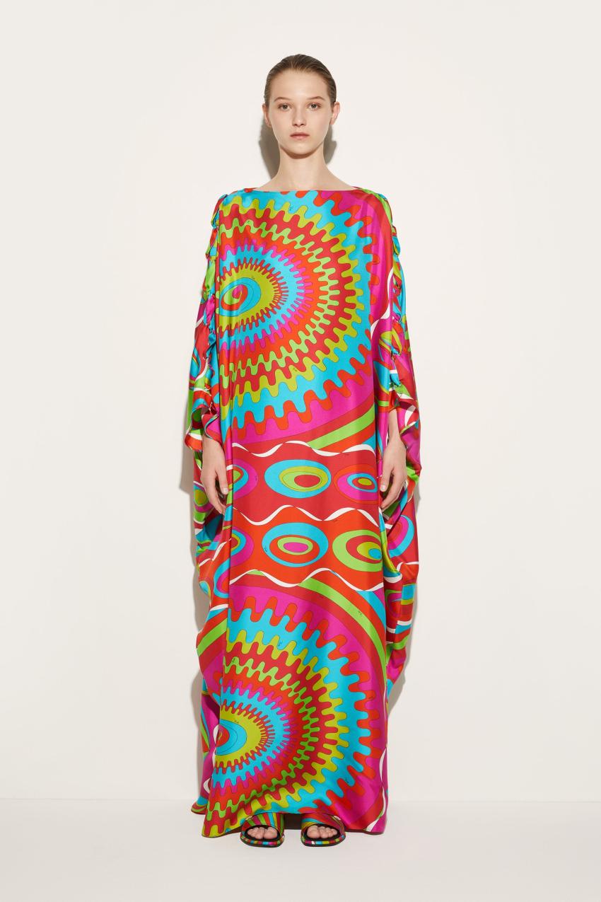 PUCCI Bersaglio-Print Silk-Twill Kaftan | Women Kaftans