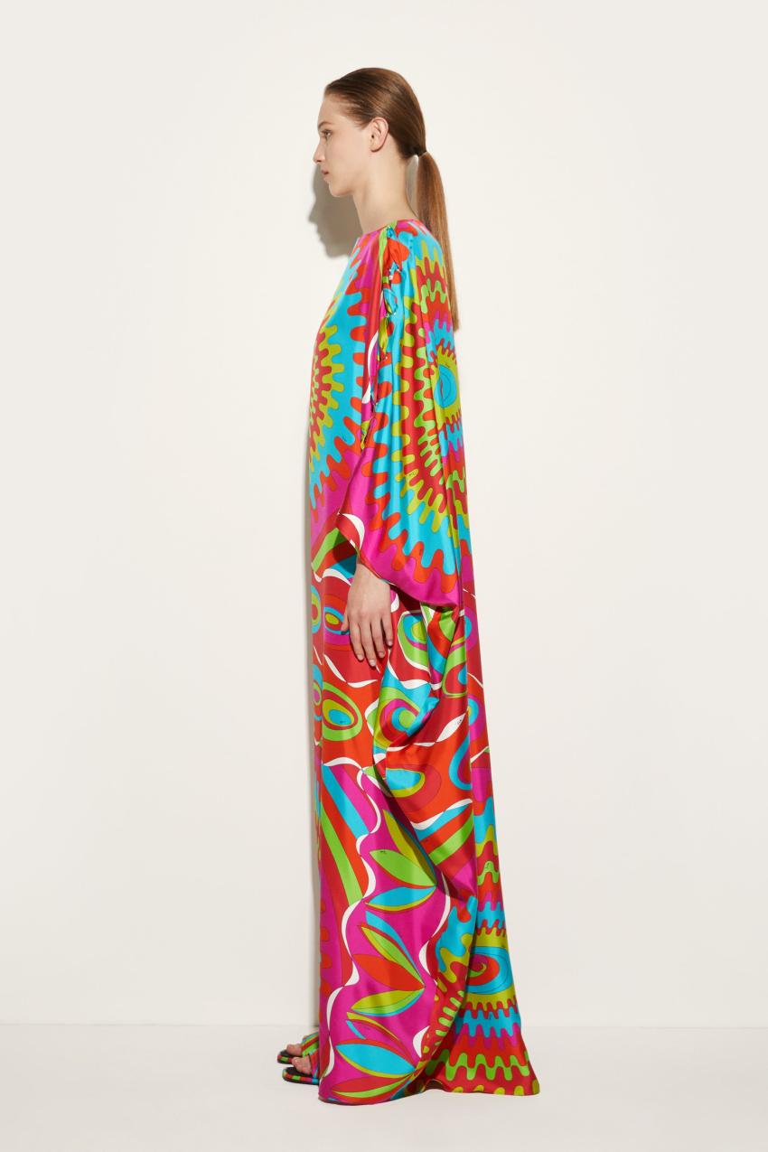 PUCCI Bersaglio-Print Silk-Twill Kaftan | Women Kaftans