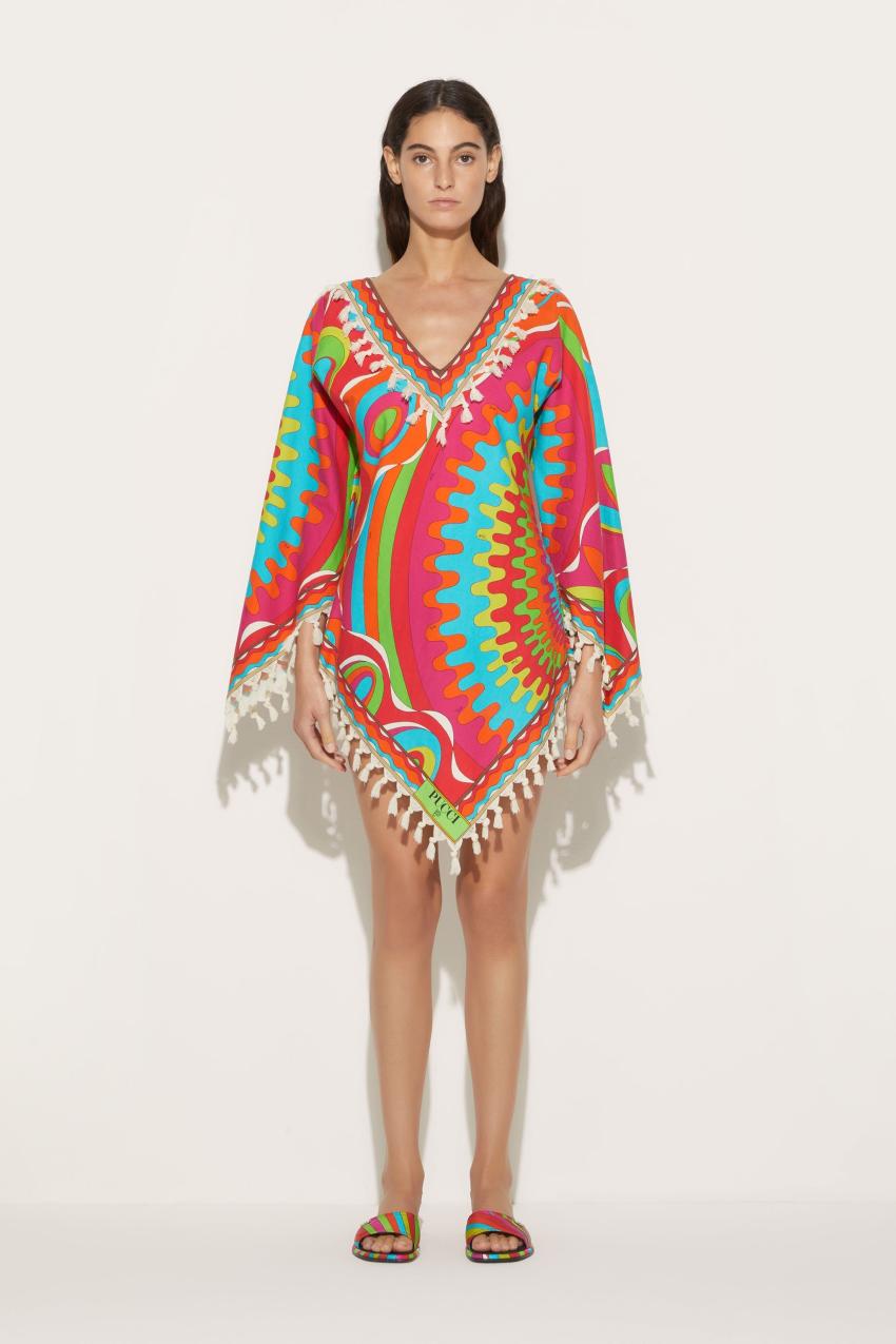 PUCCI Bersaglio-Print Tassel-Trim Kaftan | Women Kaftans