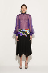 PUCCI Black Skirt With Orchidee-Print Detail | Women Skirts