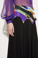 PUCCI Black Skirt With Orchidee-Print Detail | Women Skirts