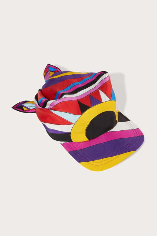 PUCCI Cigni And Iride-Print Silk-Twill Cap | Women Hats And Hair Accessories