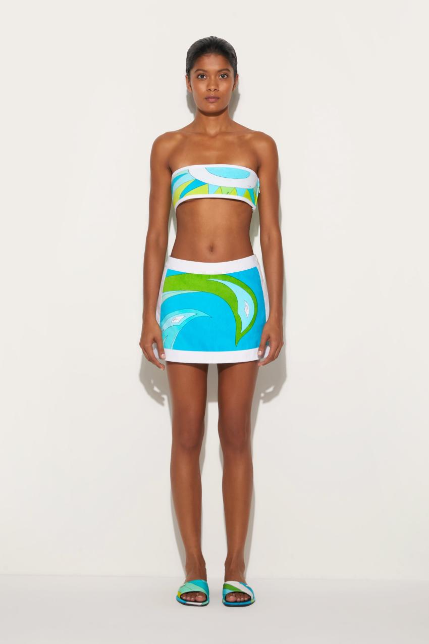 PUCCI Cigni-Print Cotton Bandeau | Women Tops And Shirts