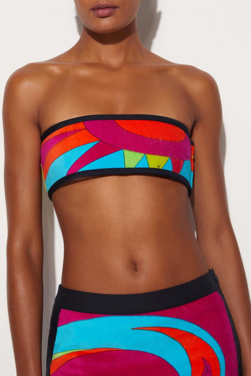 PUCCI Cigni-Print Cotton Bandeau | Women Tops And Shirts