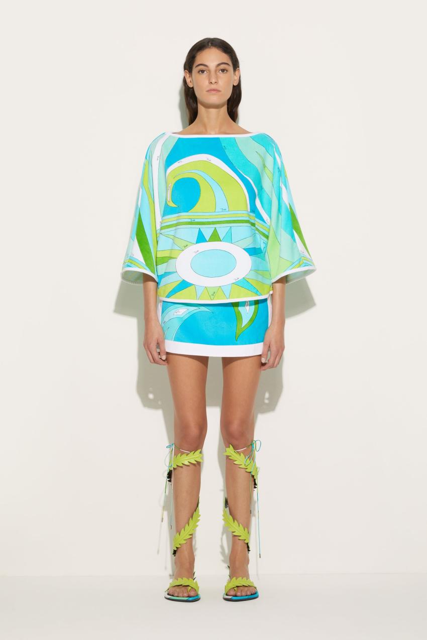 PUCCI Cigni-Print Cotton Mini Skirt | Women Skirts