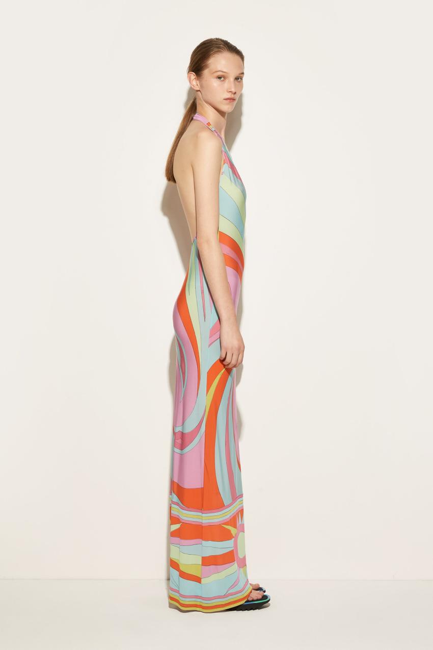 PUCCI Cigni-Print Long Dress | Women Dresses