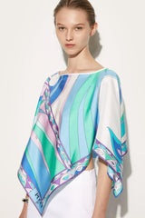 PUCCI Cigni-Print Silk Top | Women Tops And Shirts