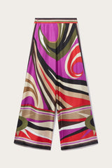 PUCCI Cigni-Print Silk Trousers | Women Pants And Shorts