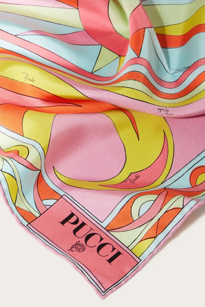 PUCCI Cigni-Print Small Silk-Twill Carré | Women Silks