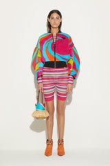 PUCCI Cigni-Print Velvet Bomber Jacket | Women Jackets