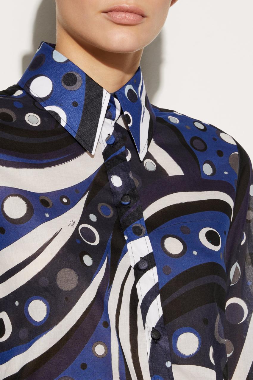 PUCCI Fontane-Print Cotton Shirt | Women Tops And Shirts