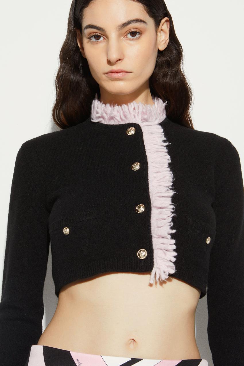 PUCCI Fringed Cropped Cardigan | Women Knitwear