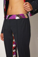PUCCI Iride And Cigni-Print Pinstripe Trousers | Women Pants And Shorts