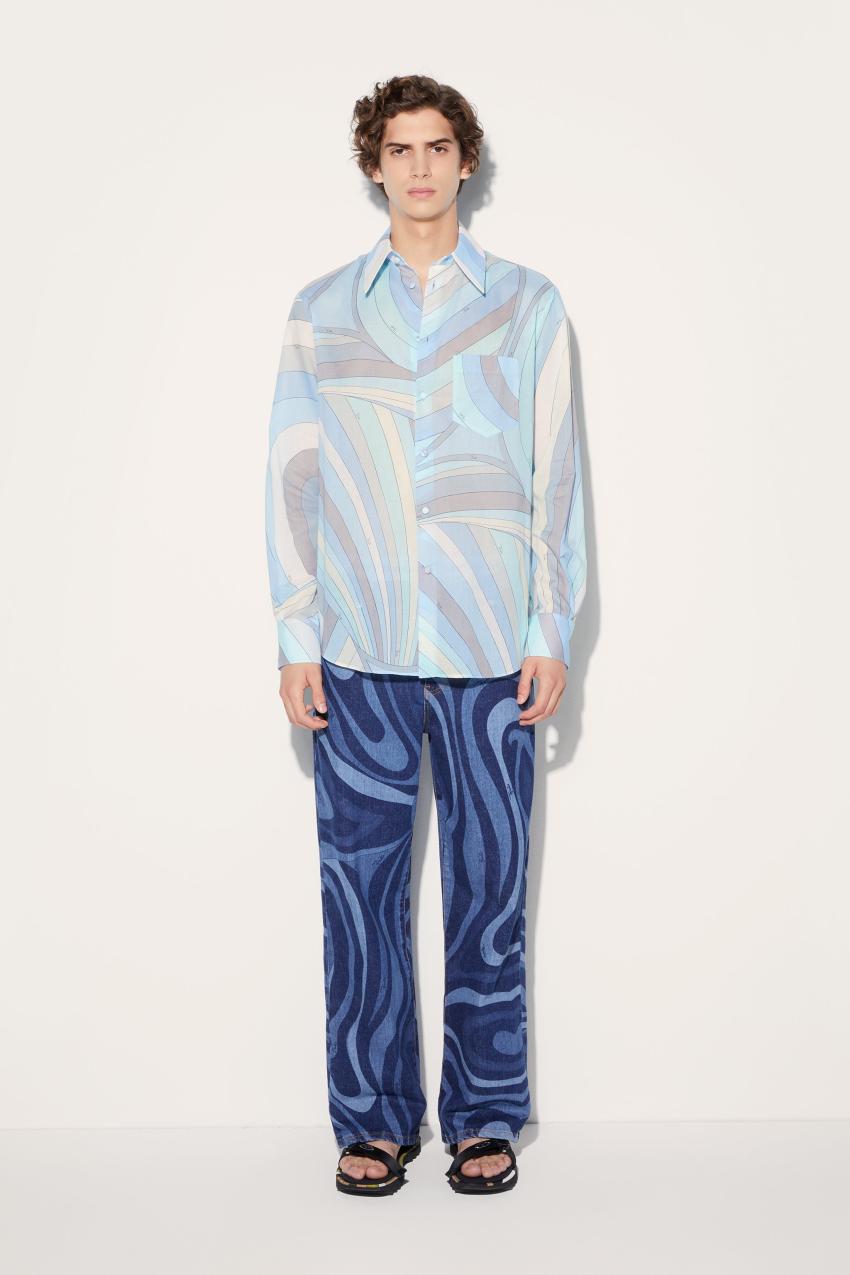 PUCCI Iride-Print Cotton Shirt | Men Ready To Wear