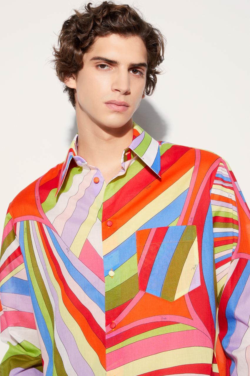 PUCCI Iride-Print Cotton Shirt | Men Ready To Wear