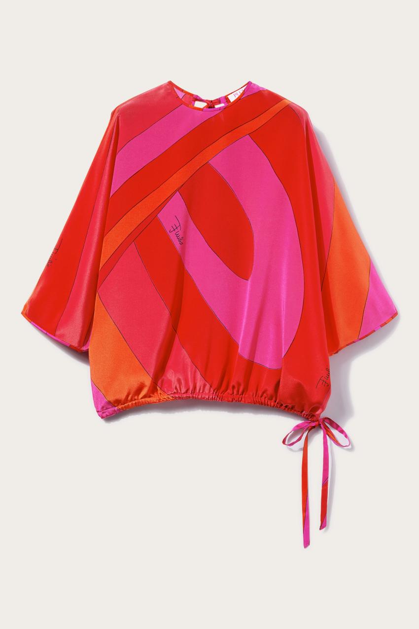 PUCCI Iride-Print Silk Top | Women Tops And Shirts