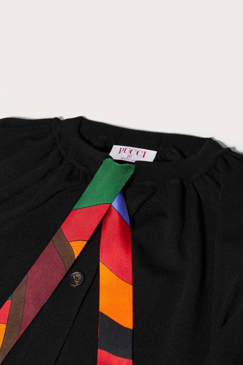 PUCCI Iride Print Silk-Twill Cardigan | Women Knitwear