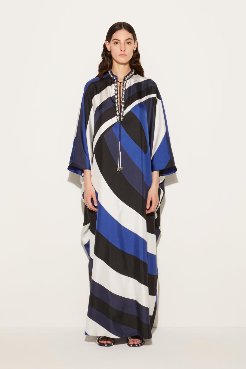 PUCCI Iride-Print Silk-Twill Kaftan | Women Kaftans