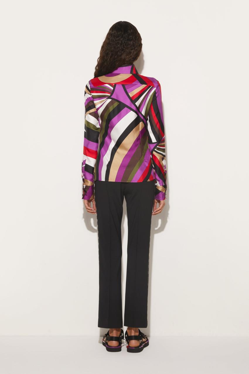 PUCCI Iride-Print Silk-Twill Shirt | Women Tops And Shirts