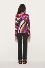 PUCCI Iride-Print Silk-Twill Shirt | Women Tops And Shirts