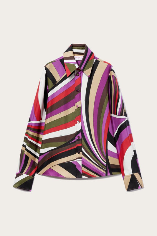 PUCCI Iride-Print Silk-Twill Shirt | Women Tops And Shirts