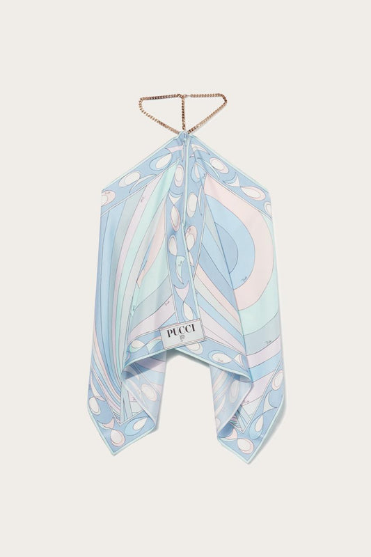 PUCCI Iride-Print Silk-Twill Top | Women Tops And Shirts
