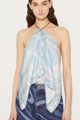 PUCCI Iride-Print Silk-Twill Top | Women Tops And Shirts