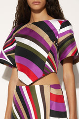 PUCCI Iride-Print Silk-Twill Top | Women Tops And Shirts