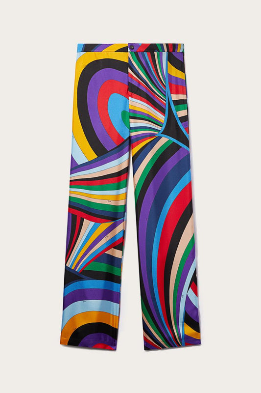 PUCCI Iride-Print Silk-Twill Trousers | Men Ready To Wear