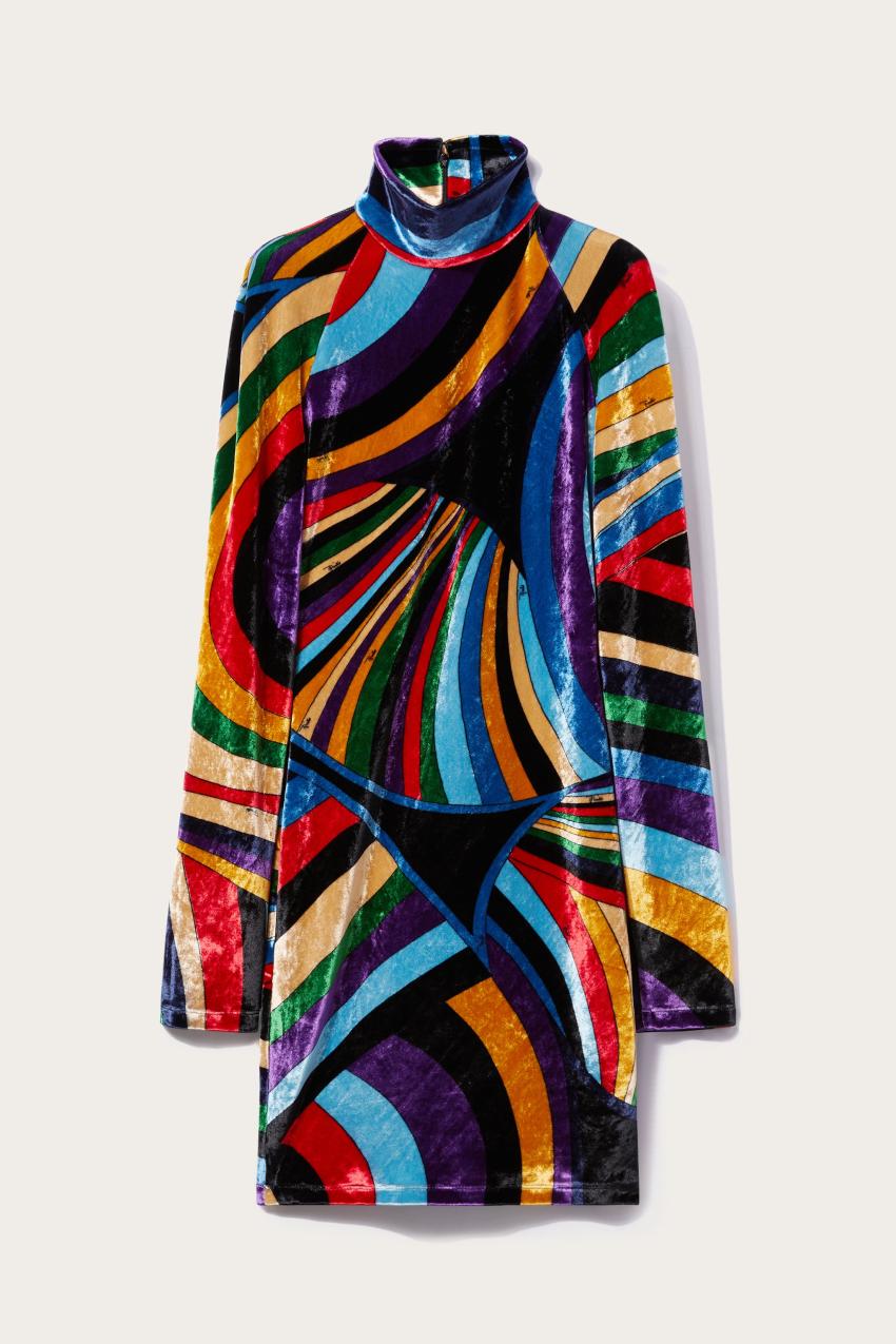 PUCCI Iride-Print Velvet Mini Dress | Women Dresses