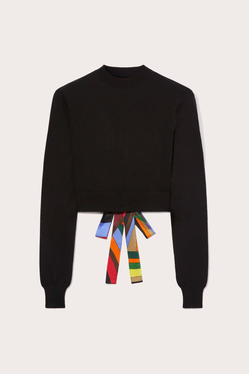 PUCCI Iride Silk-Twill Cropped Top | Women Knitwear