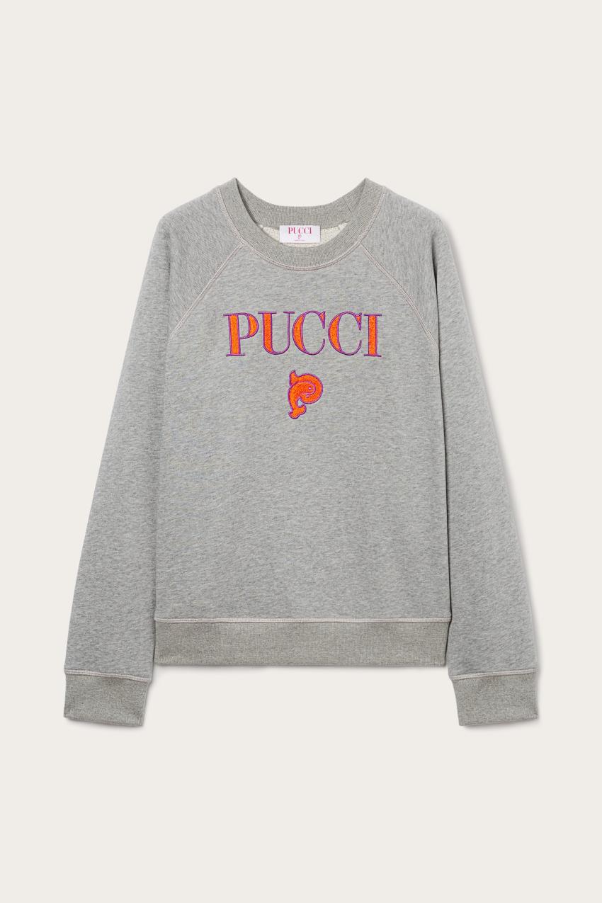PUCCI Logo-Embroidered Cotton Sweatshirt | Women T-Shirts And Sweatshirts