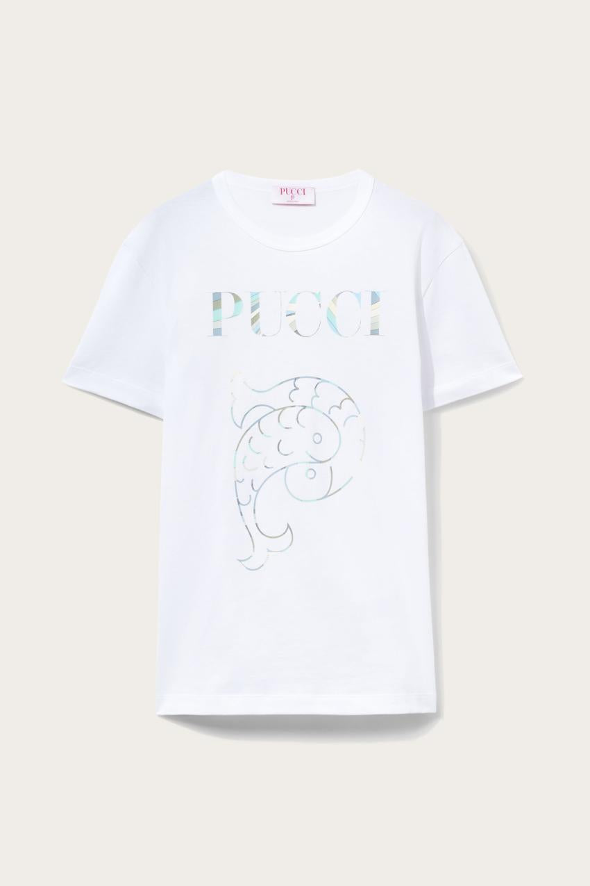 PUCCI Logo-Print Cotton T-Shirt | Women T-Shirts And Sweatshirts