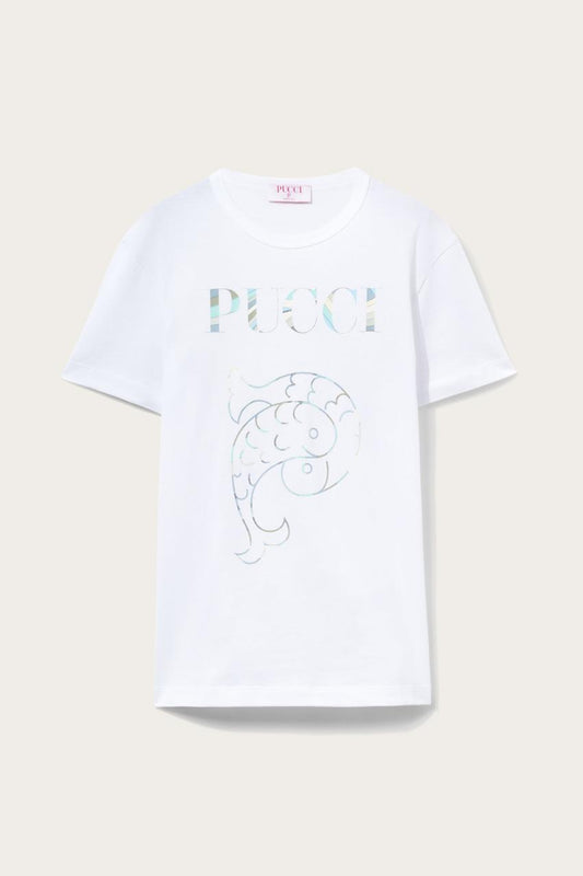 PUCCI Logo-Print Cotton T-Shirt | Women T-Shirts And Sweatshirts