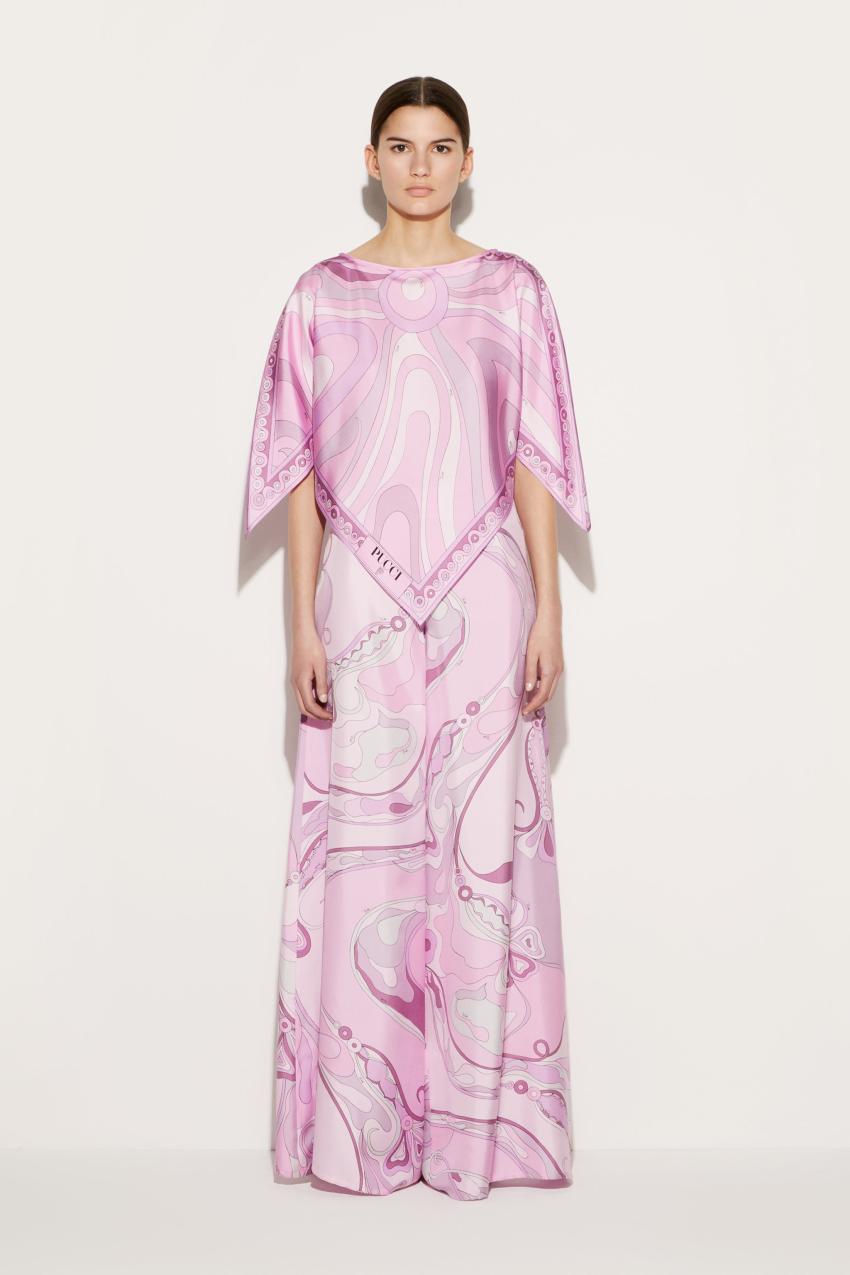 PUCCI Marmo And Orchidee-Print Silk-Twill Top | Women Tops And Shirts