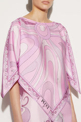 PUCCI Marmo And Orchidee-Print Silk-Twill Top | Women Tops And Shirts