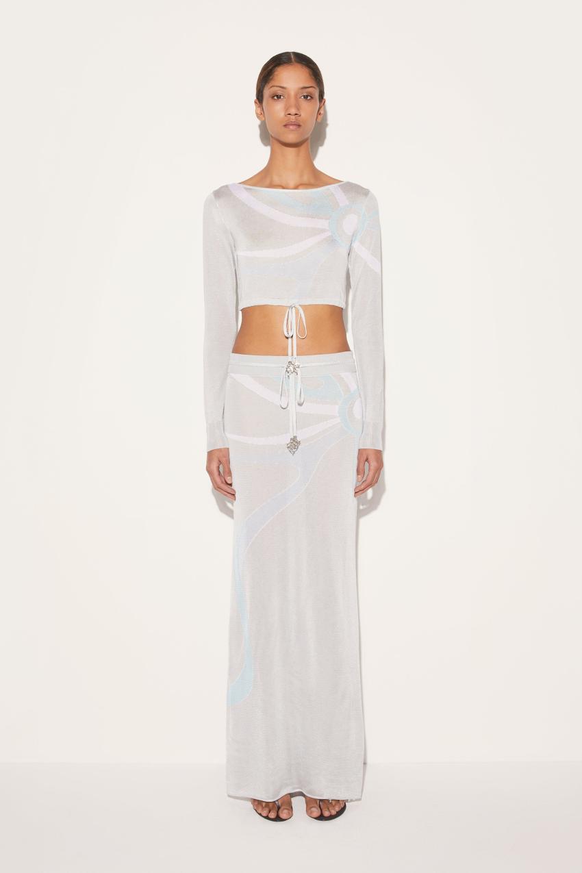 PUCCI Marmo-Jacquard Crop Top | Women Knitwear