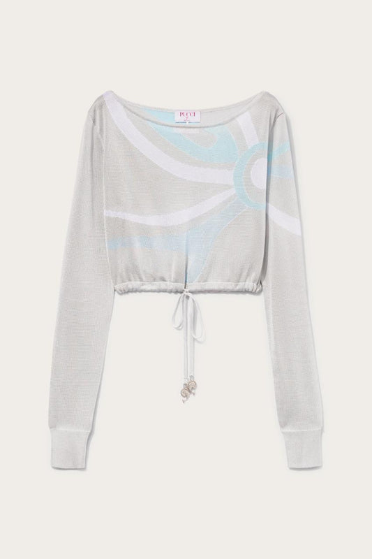 PUCCI Marmo-Jacquard Crop Top | Women Tops And Shirts