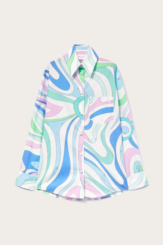 PUCCI Marmo-Print Cotton Shirt | Women Tops And Shirts