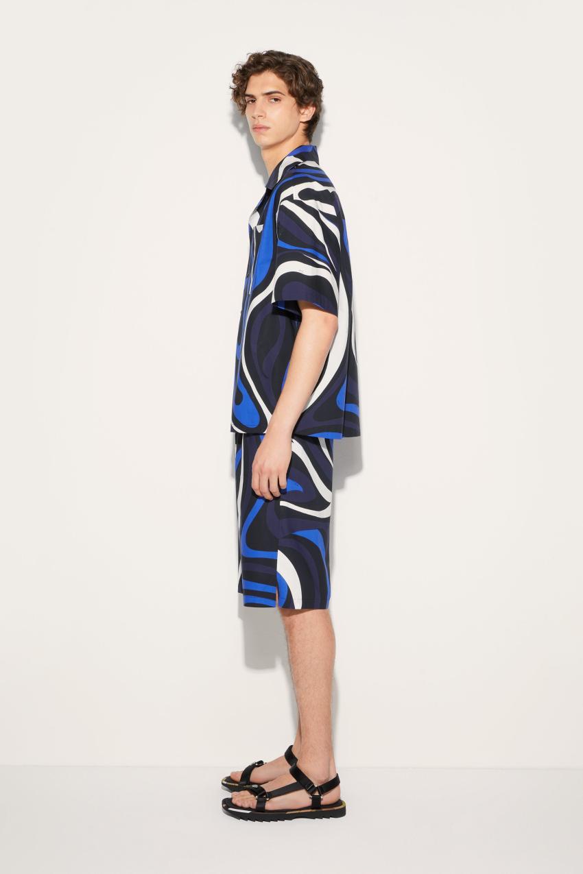 PUCCI Marmo-Print Cotton Shorts | Men Ready To Wear