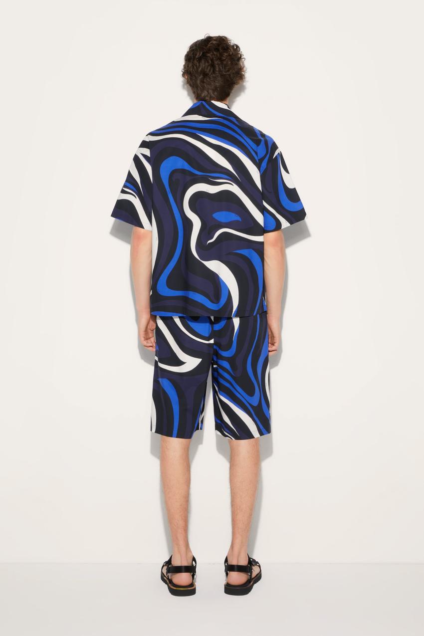 PUCCI Marmo-Print Cotton Shorts | Men Ready To Wear