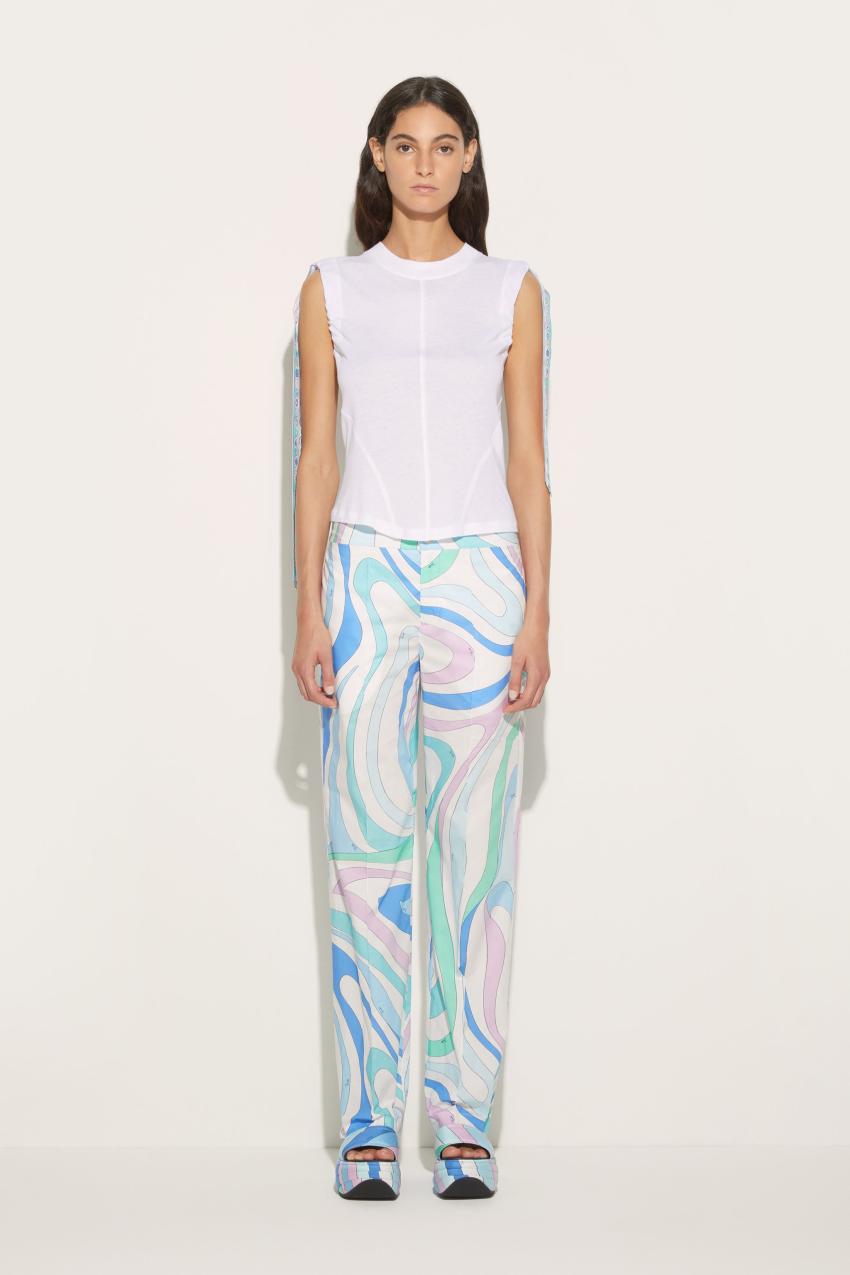PUCCI Marmo-Print Cotton Trousers | Women Pants And Shorts