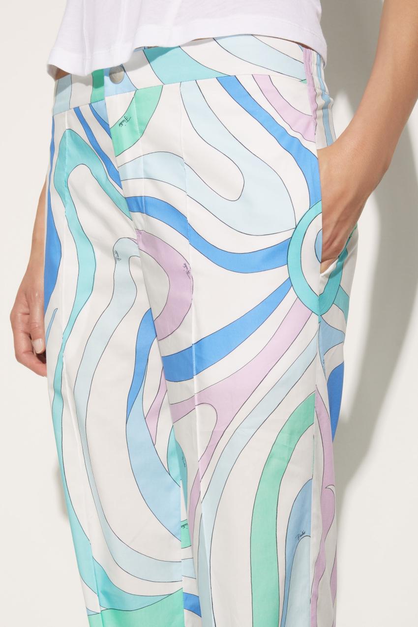 PUCCI Marmo-Print Cotton Trousers | Women Pants And Shorts