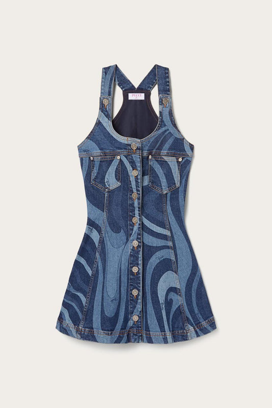 PUCCI Marmo-Print Denim Dress | Women Dresses