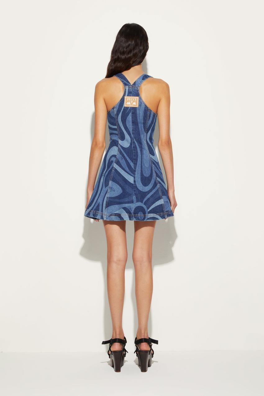 PUCCI Marmo-Print Denim Dress | Women Dresses