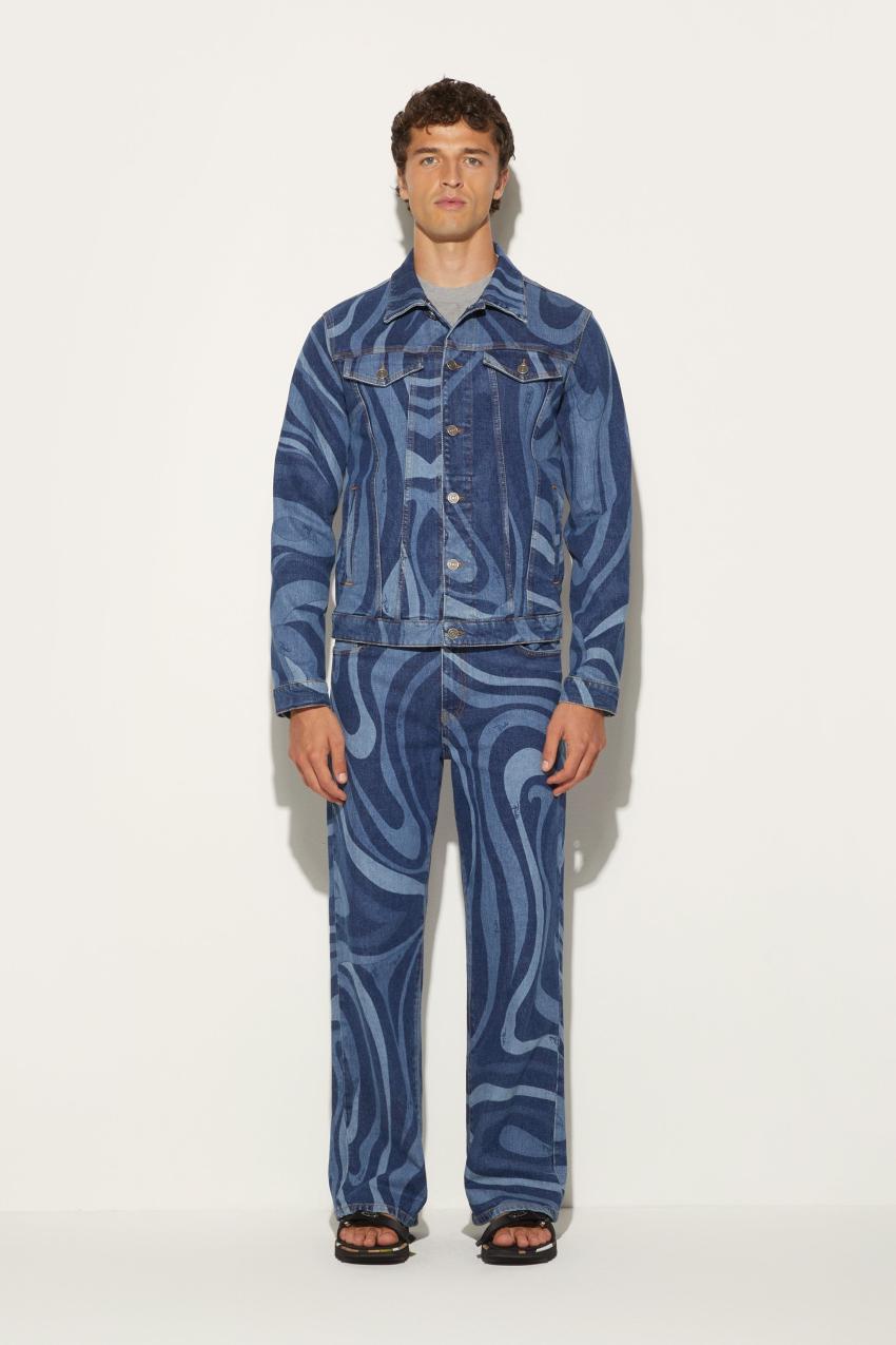PUCCI Marmo-Print Denim Jacket | Men Ready To Wear