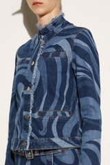 PUCCI Marmo-Print Denim Jacket | Women Jackets