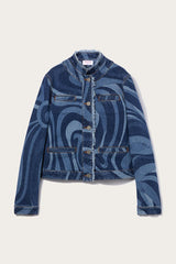 PUCCI Marmo-Print Denim Jacket | Women Jackets