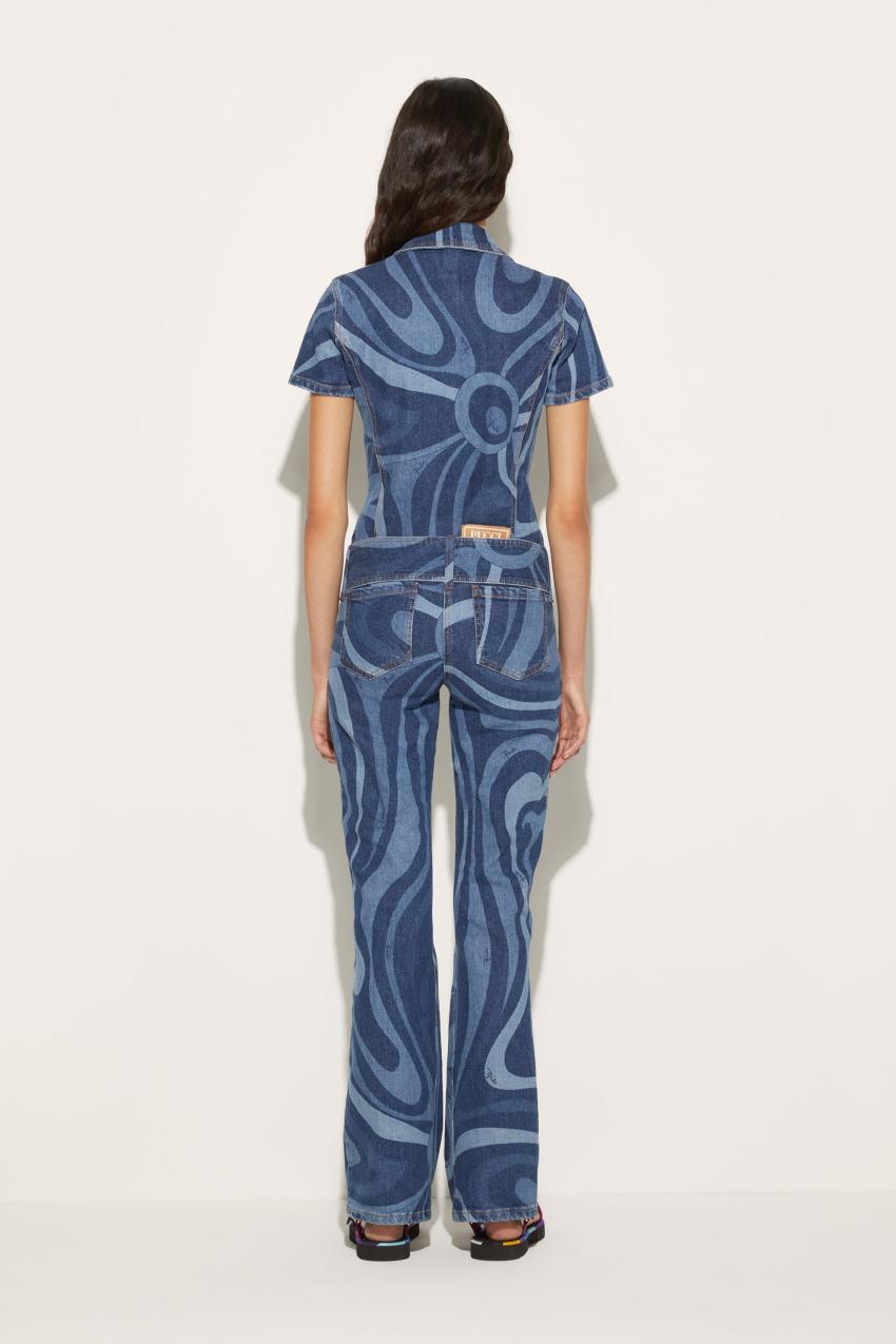 PUCCI Marmo-Print Denim Jumpsuit | Women Denim